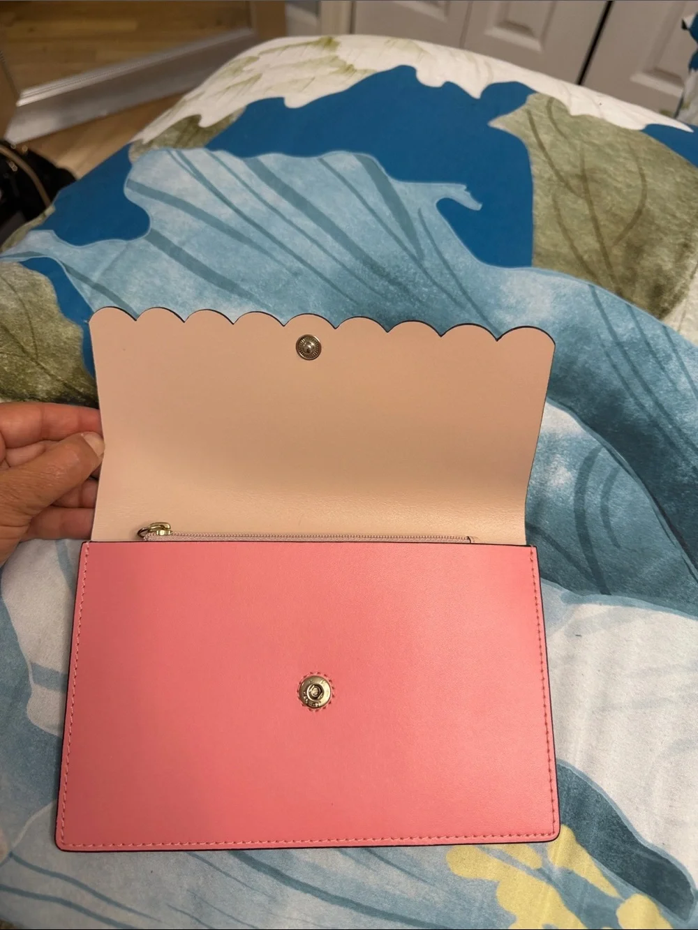 kate spade Pink Scallop-Edge Envelope Clutch